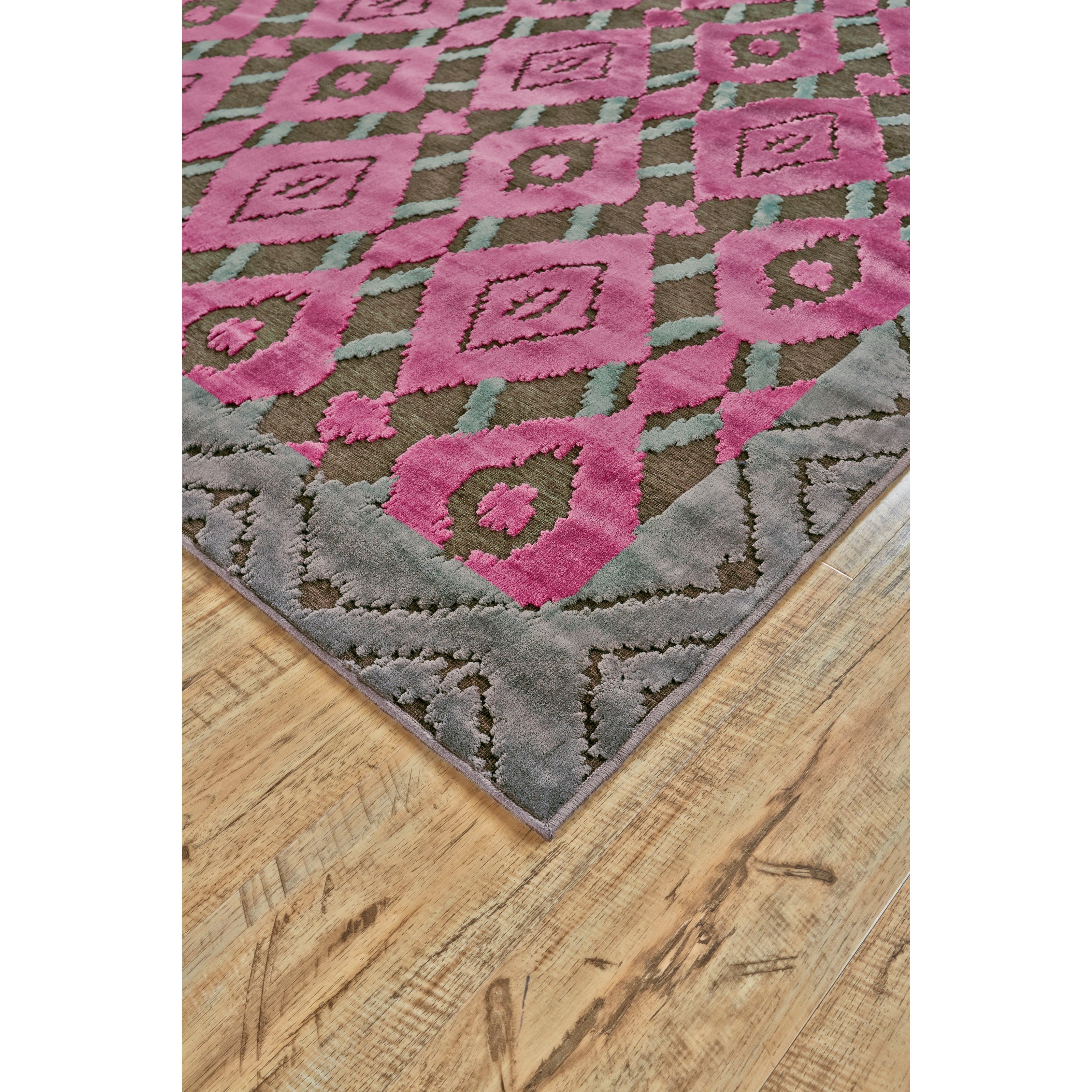 Feizy Rugs Saphir Rubus Dark Gray/Raspberry 2'-6